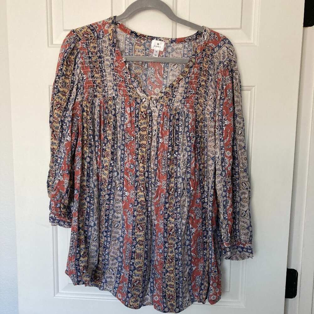 Dressbarn 3/4 long sleeve shirt , multi color striped